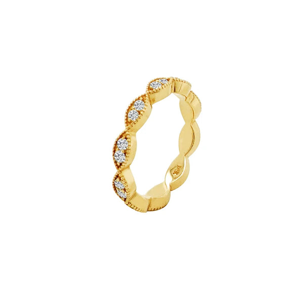 18K Solid Gold 0.38 CTW Round Cut Natural Diamond Full Eternity Band | Riyanika Jewels