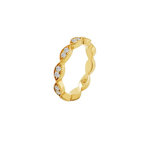 18K Solid Gold 0.38 CTW Round Cut Natural Diamond Full Eternity Band | Riyanika Jewels