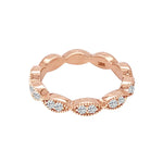 18K Solid Gold 0.38 CTW Round Cut Natural Diamond Full Eternity Band - Close Up | Riyanika Jewels