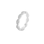 18K Solid Gold 0.38 CTW Round Cut Natural Diamond Full Eternity Band - Side View | Riyanika Jewels