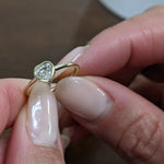 18K Solid Gold 0.32 CT Heart Cut Lab Grown Diamond Stacking Ring - Close Up | Riyanika Jewels