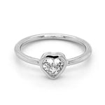 18K Solid Gold 0.32 CT Heart Cut Lab Grown Diamond Stacking Ring - Detail | Riyanika Jewels