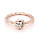 18K Solid Gold 0.32 CT Heart Cut Lab Grown Diamond Stacking Ring - Side View | Riyanika Jewels