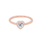 18K Solid Gold 0.32 CT Heart Cut Lab Grown Diamond Stacking Ring - Alternate Angle | Riyanika Jewels