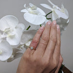 18K Solid Gold 0.32CT Trillion Cut Lab Grown Diamond Stacking Ring - Close Up | Riyanika Jewels