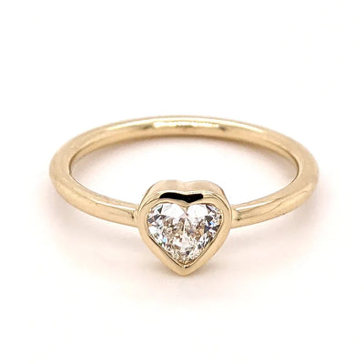 14K 0.32ct Lab Grown Diamond Heart Cut Stacking Ring