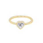 18K Solid Gold 0.32 CT Heart Cut Natural Diamond Stacking Ring - View 8 | Riyanika Jewels