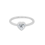 18K Solid Gold 0.32 CT Heart Cut Lab Grown Diamond Stacking Ring - View 6 | Riyanika Jewels