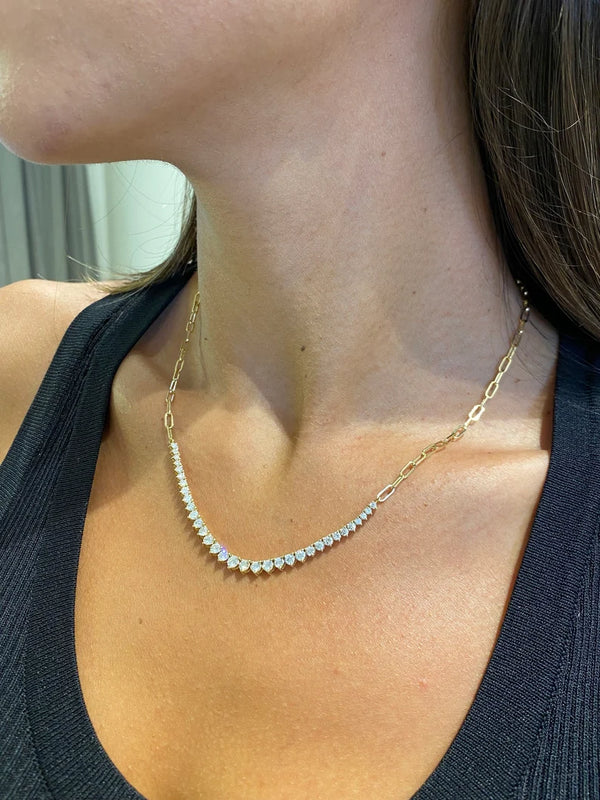 18K Solid Gold Round Lab Grown Diamond Prong Choker Necklace | Riyanika Jewels