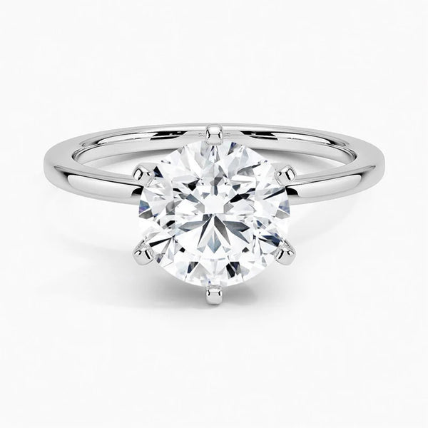 18K Solid Gold 1.50 CT Round Cut Natural Diamond Solitaire Engagement Ring | Riyanika Jewels