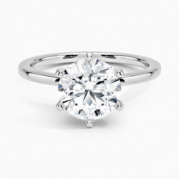 14K 1.5ct Natural Diamond Round Cut Solitaire Engagement Ring