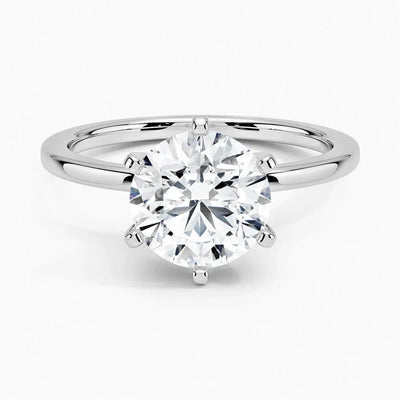 14K 1.5ct Natural Diamond Round Cut Solitaire Engagement Ring