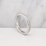 18K Solid Gold 0.75 CTW Round Cut Lab Grown Diamond Eternity Wedding Band - Close Up