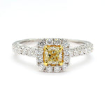 18K Solid Gold Cushion Lab Grown Yellow Diamond 1.11 Carat Cocktail Ring | Riyanika Jewels