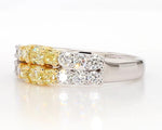 1.06ct Fancy Yellow Diamond Radiant Cut Wedding Band in 18K Solid Gold | Riyanika