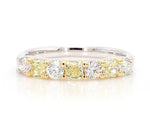 0.93ct Fancy Yellow Diamond Radiant Cut Wedding Band in 18K Solid Gold | Riyanika