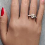 18K Solid Gold Cushion Lab Grown Yellow Diamond 1.11 Carat Cocktail Ring - Alternate Angle