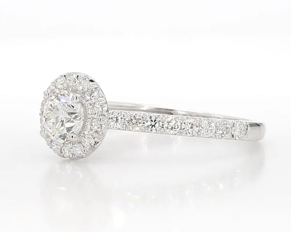 14K 0.9ct Lab Grown Diamond Round Cut Engagement Ring