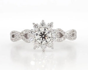14K 1.03ct Lab Grown Diamond Round Cut Engagement Ring