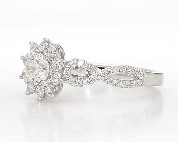 14K 1.03ct Lab Grown Diamond Round Cut Engagement Ring