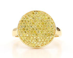 0.67ct Fancy Yellow Diamond Round Cut Cocktail Ring in 18K Solid Gold | Riyanika