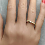 14K 0.47ct Lab Grown Yellow Diamond Round Cut Wedding Band