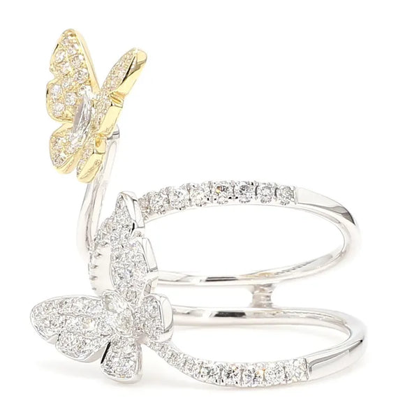18K Solid Gold Marquise Lab Grown Diamond 0.88 Carat Cocktail Ring - Side View | Riyanika Jewels