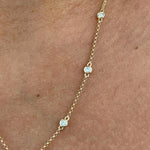 14K Natural Diamond Cluster Pendant Necklace
