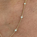18K Solid Gold Diamond Cluster Pendant Necklace - View 6 | Riyanika Jewels