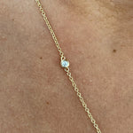 18K Solid Gold Lab Diamond Cluster Pendant Necklace - Alternate Angle | Riyanika Jewels