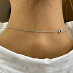 18K Solid Gold Diamond Emerald & Round Halo Pendant Necklace - View 7 | Riyanika Jewels