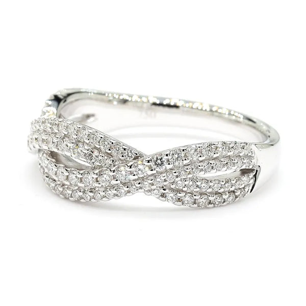 18K Solid Gold Round Lab Grown Diamond 0.53 Carat Cocktail Band - Side View | Riyanika Jewels