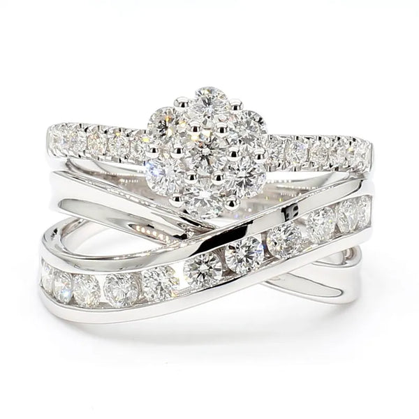 18K Solid Gold Round Lab Grown Diamond 1.18 Carat Cocktail Ring | Riyanika Jewels