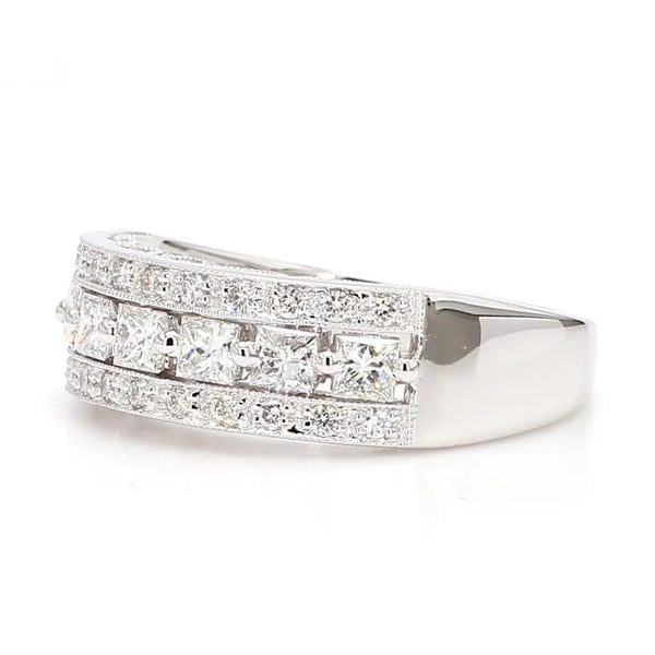 14K 0.86ct Lab Grown Diamond Princess Cut Cocktail Band
