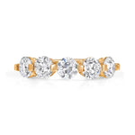 18K Solid Gold 2.50 CTW Five Stone Lab Grown Diamond Band - Close Up | Riyanika Jewels