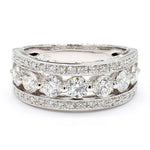 18K Solid Gold Round Lab Grown White Diamond 1.69 Carat Cocktail Band - Detail | Riyanika Jewels