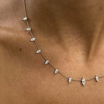 14K Natural Diamond Marquise Cut Necklace