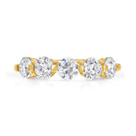 18K Solid Gold 2.50 CTW Five Stone Lab Grown Diamond Band - View 6 | Riyanika Jewels