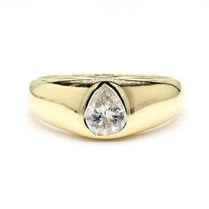 18K Solid Gold Pear Lab Grown Diamond 0.52 Carat Cocktail Band | Riyanika Jewels