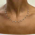 18K Solid Gold Marquise Diamond Necklace - Detail | Riyanika Jewels