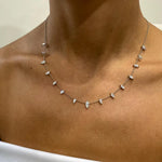 18K Solid Gold Marquise Diamond Necklace - View 8 | Riyanika Jewels
