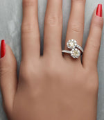 14K 2ct Lab Grown Yellow Diamond Cushion Cut Cocktail Ring