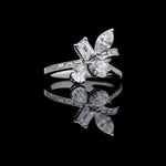 18K Solid Gold 2.46 Carat Mix White Lab Grown Diamond Cocktail Ring - Detail | Riyanika Jewels