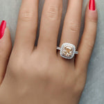 2.64ct Fancy Yellow Diamond Cushion Cut Cocktail Ring in 18K Solid Gold | Riyanika