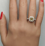 2.04ct Fancy Yellow Diamond Radiant Cut Cocktail Ring in 18K Solid Gold | Riyanika