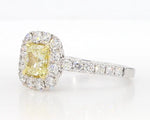14K 1.94ct Lab Grown Yellow Diamond Cushion Cut Cocktail Ring