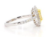 18K Solid Gold 1.97 Carat Radiant Yellow Lab Grown Diamond Cocktail Ring - Detail | Riyanika Jewels