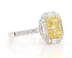 18K Solid Gold 1.97 Carat Radiant Yellow Lab Grown Diamond Cocktail Ring - Close Up | Riyanika Jewels