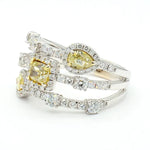 2.22ct Fancy Yellow Diamond Cushion Cut Cocktail Ring in 18K Solid Gold | Riyanika