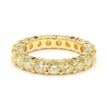 2.55ct Fancy Yellow Diamond Round Cut Eternity Band in 18K Solid Gold | Riyanika